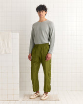 Nylon Tear-Away Track Pants - Olive