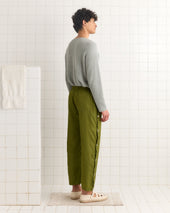 Nylon Tear-Away Track Pants - Olive