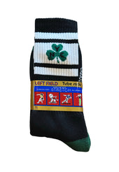 Nyc Shamrock Black And White Striped Bamboo Tube Socks