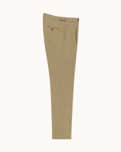Single Pleat Trouser Olive Linen