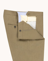 Single Pleat Trouser Olive Linen