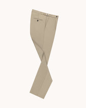 Single Pleat Trouser - Taupe Tropical Wool