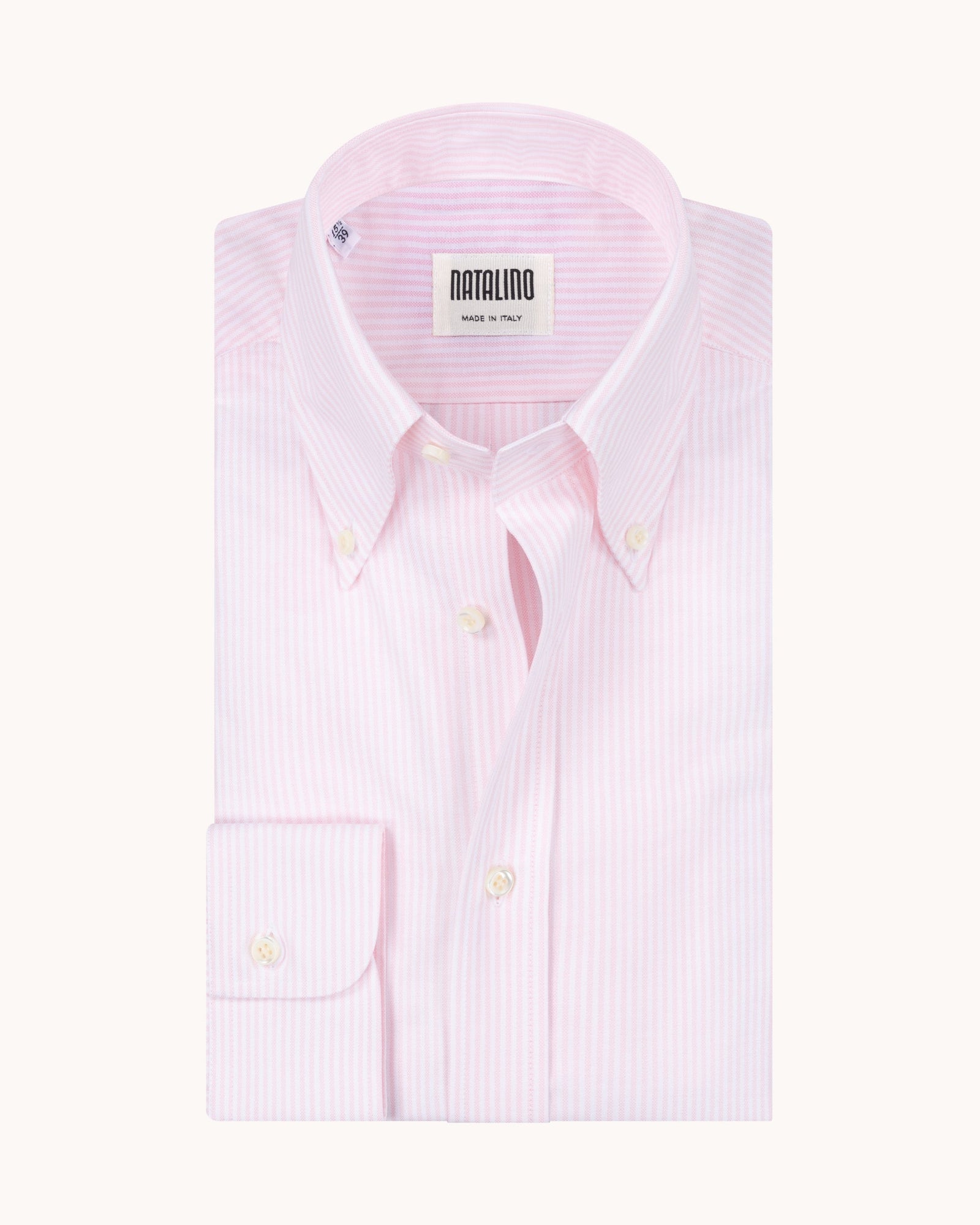 Button Down Collar Shirt Pink Stripe Oxford Cotton