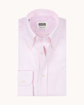 Button Down Collar Shirt - Pink Stripe Oxford Cotton