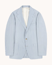 Sport Jacket - Blue Stripe Wool Seersucker