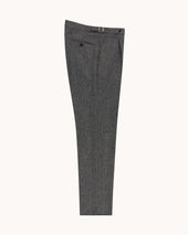 Single Pleat Trouser Grey Herringbone Wool