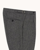 Single Pleat Trouser Grey Herringbone Wool