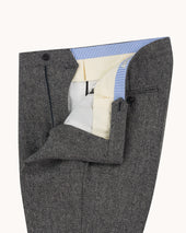 Single Pleat Trouser Grey Herringbone Wool