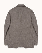 Sport Jacket Beige Brown Silk Glen Check