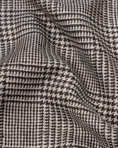 Sport Jacket Beige Brown Silk Glen Check