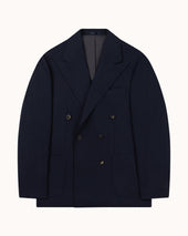 Double Breasted Sport Jacket Mock Leno Wool Hopsack