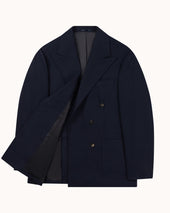 Double Breasted Sport Jacket Mock Leno Wool Hopsack