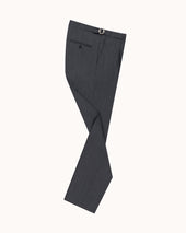 Single Pleat Trouser - Mid Grey Wool Cavalry Twill