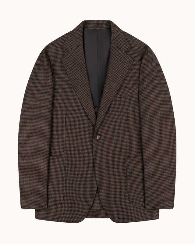 Sport Jacket - Brown Houndstooth Wool