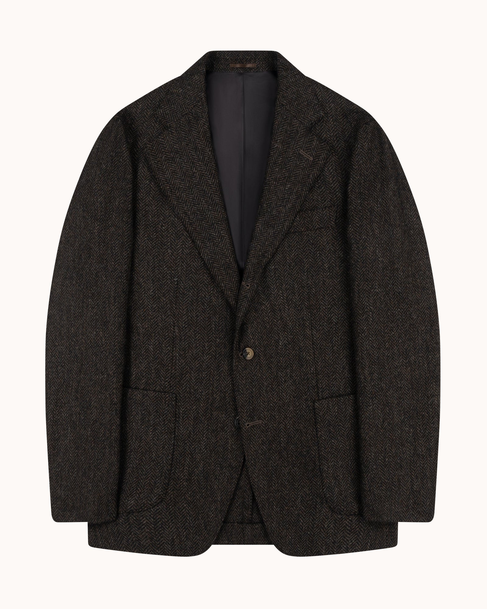 Sport Jacket Dark Brown Herringbone Wool