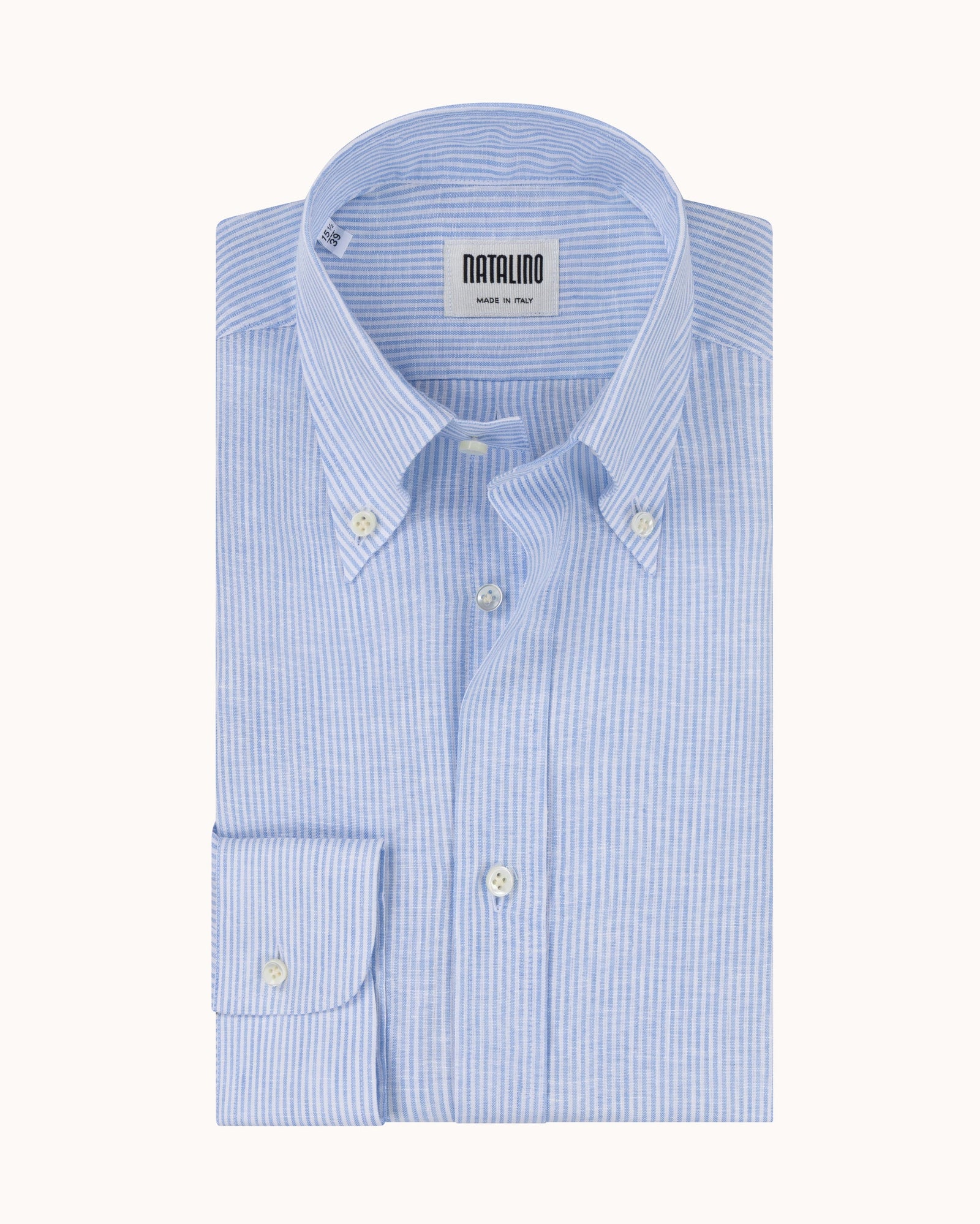 Button Down Collar Shirt Stripe Linen