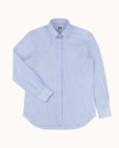 Button Down Collar Shirt Stripe Linen