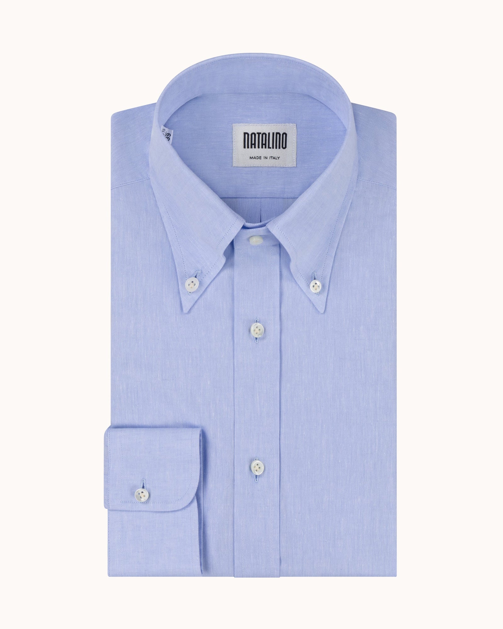 Button Down Collar Shirt M Lange Cotton Linen