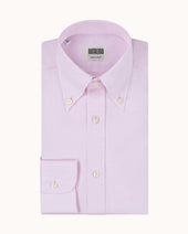 Button Down Collar Shirt Pink Cotton Linen