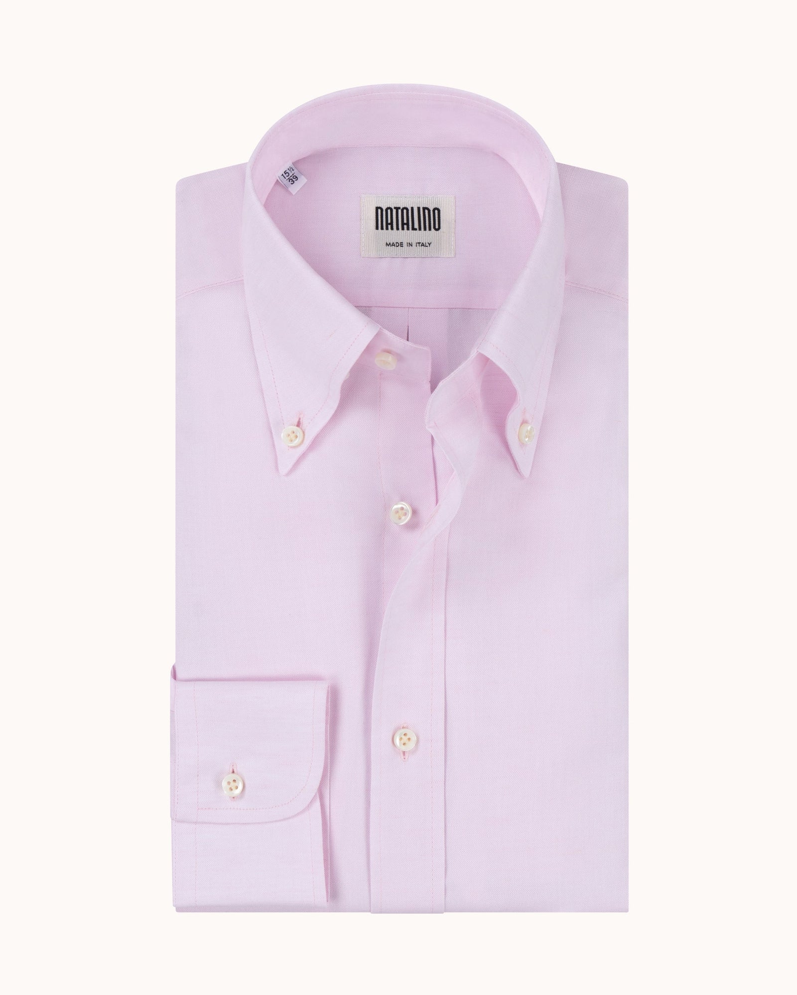 Button Down Collar Shirt Pink Cotton Linen