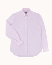 Button Down Collar Shirt Pink Cotton Linen