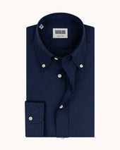 Button Down Collar Shirt - Navy Linen