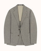 Sport Jacket Grey Herringbone Wool Silk Linen