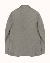 Sport Jacket Grey Herringbone Wool Silk Linen