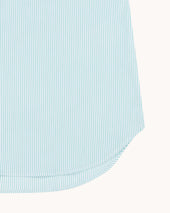 Button Down Collar Shirt Green Stripe Cotton Poplin