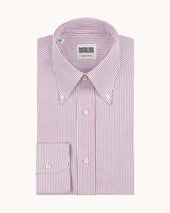 Button Down Collar Shirt Stripe Cotton Poplin