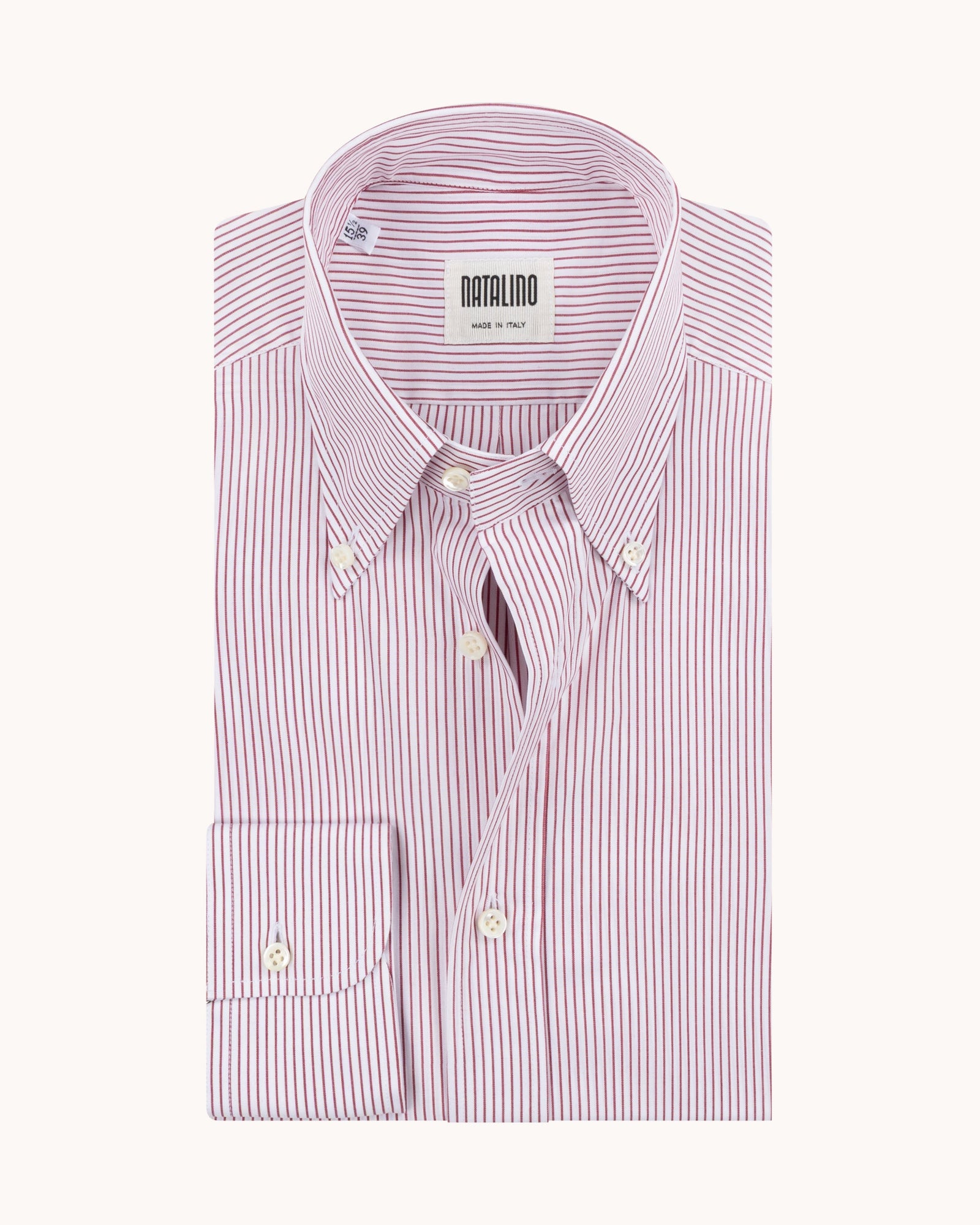 Button Down Collar Shirt Stripe Cotton Poplin