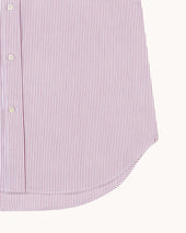 Button Down Collar Shirt Stripe Cotton Poplin