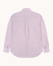 Button Down Collar Shirt Stripe Cotton Poplin
