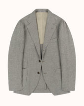 Sport Jacket Grey Houndstooth Wool Silk Linen