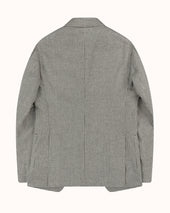 Sport Jacket Grey Houndstooth Wool Silk Linen