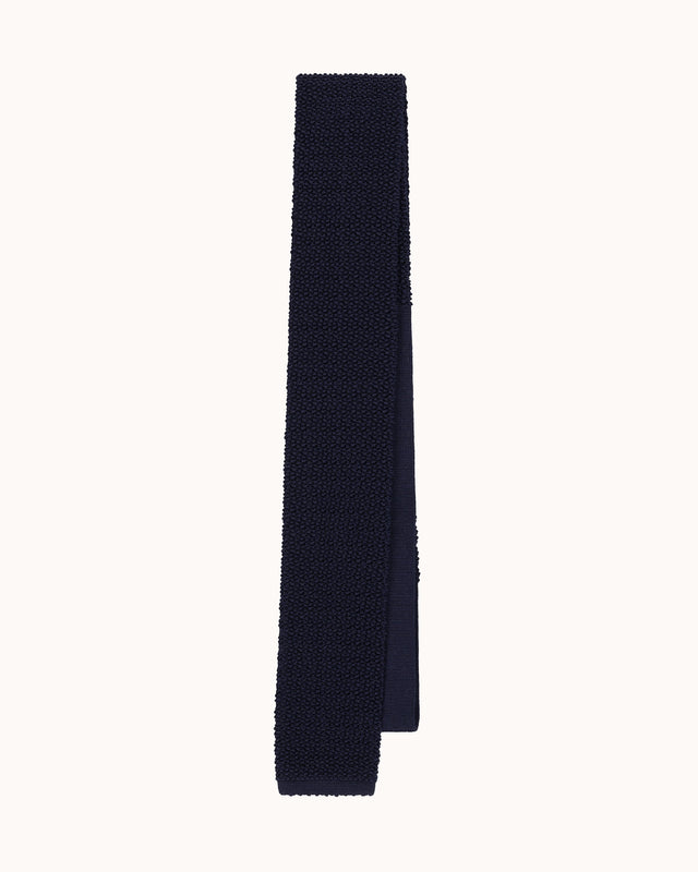 Shibumi Firenze - Crunchy Silk Knit Tie - Navy