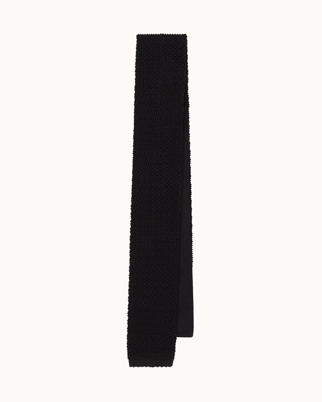 Shibumi Firenze - Crunchy Silk Knit Tie - Black