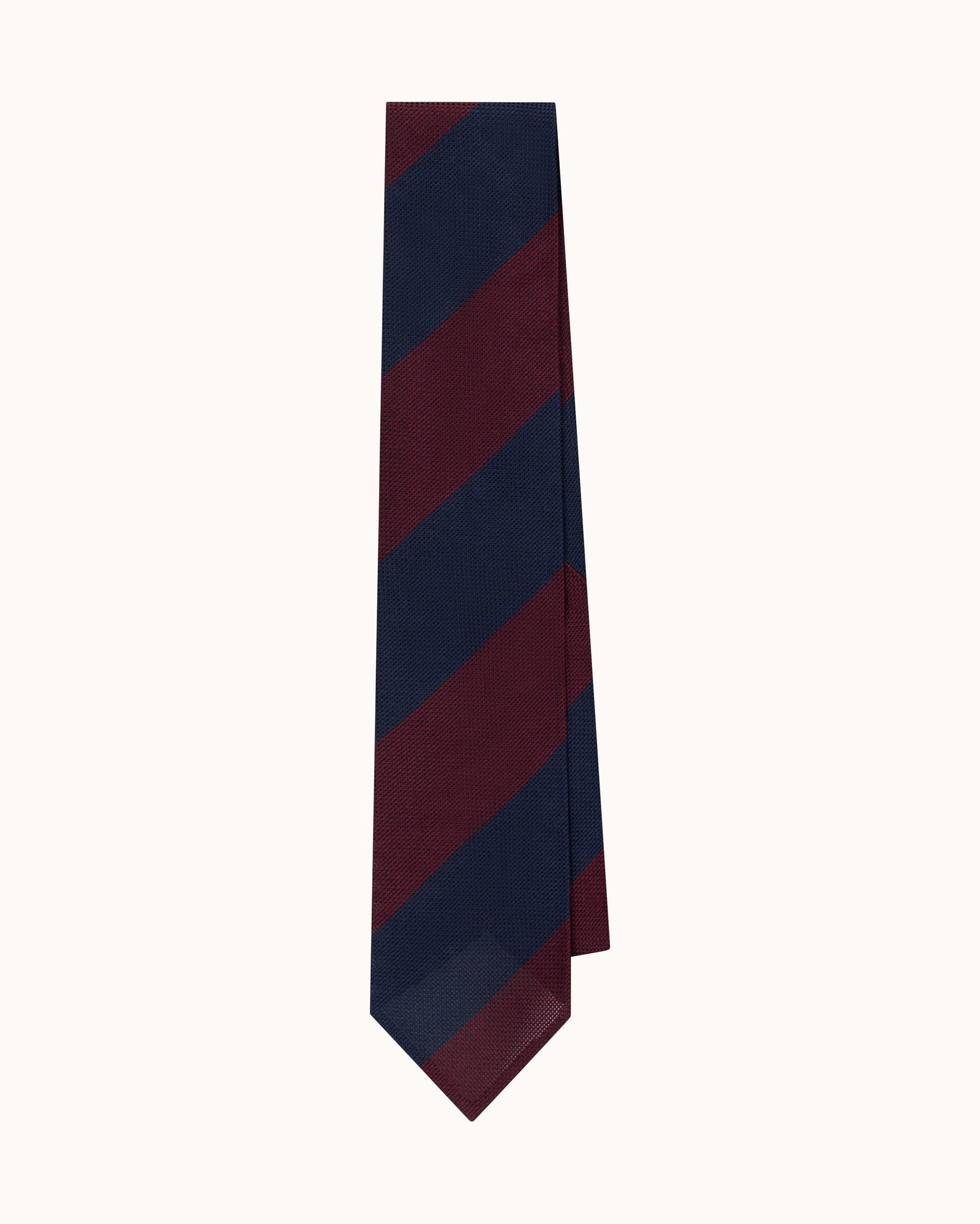 Shibumi Firenze Block Stripe Wool Silk Grenadine Tie Navy