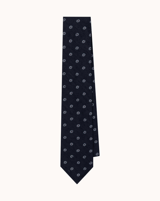 Shibumi Firenze - Floral Shantung Silk Tie - Navy