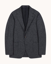 Sport Jacket - Navy Grey Houndstooth Wool