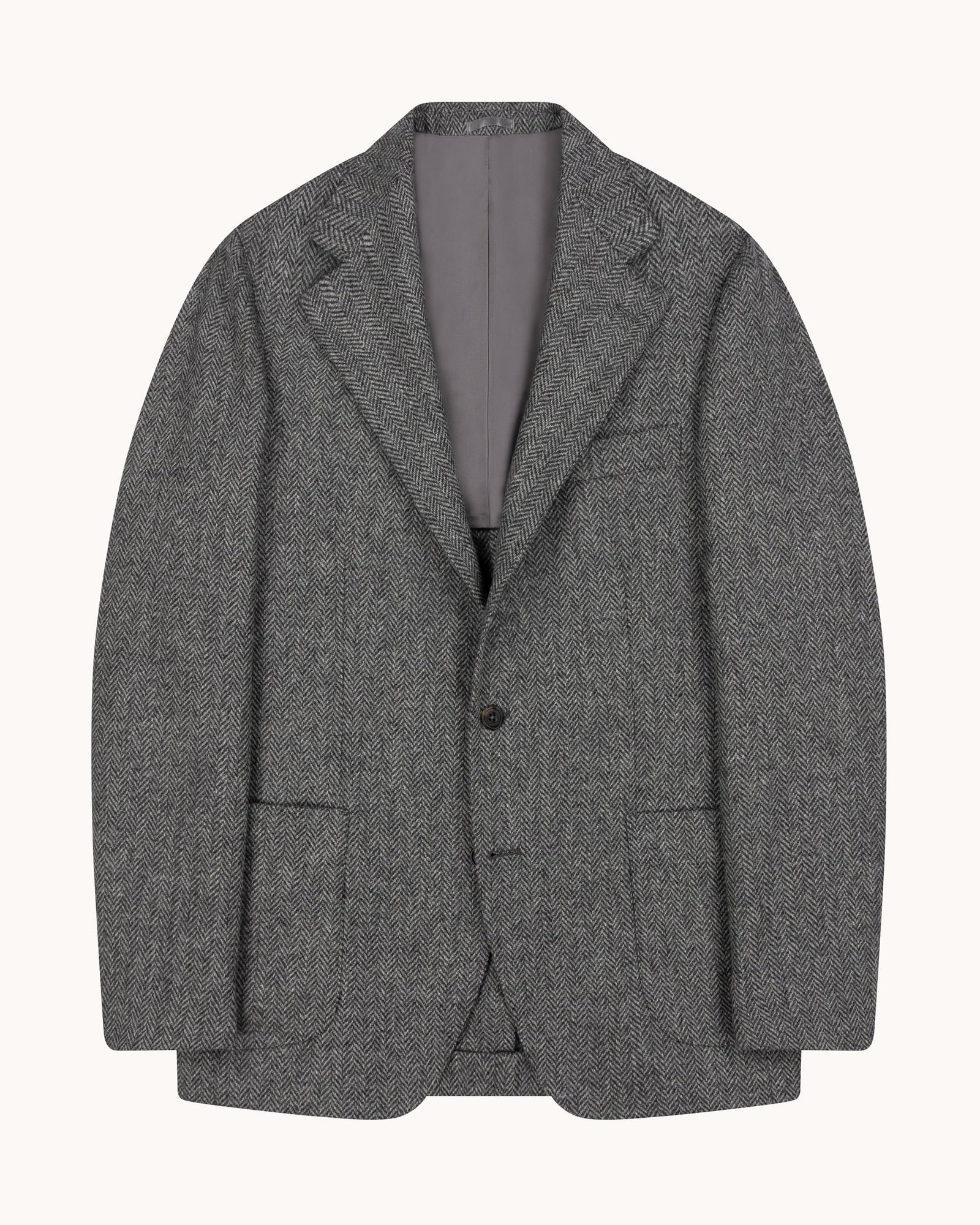 Sport Jacket Grey Herringbone Wool