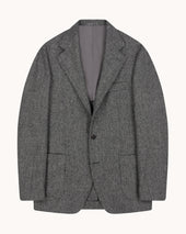 Sport Jacket Grey Herringbone Wool
