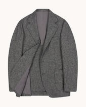 Sport Jacket Grey Herringbone Wool