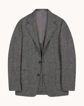 Sport Jacket Grey Herringbone Wool