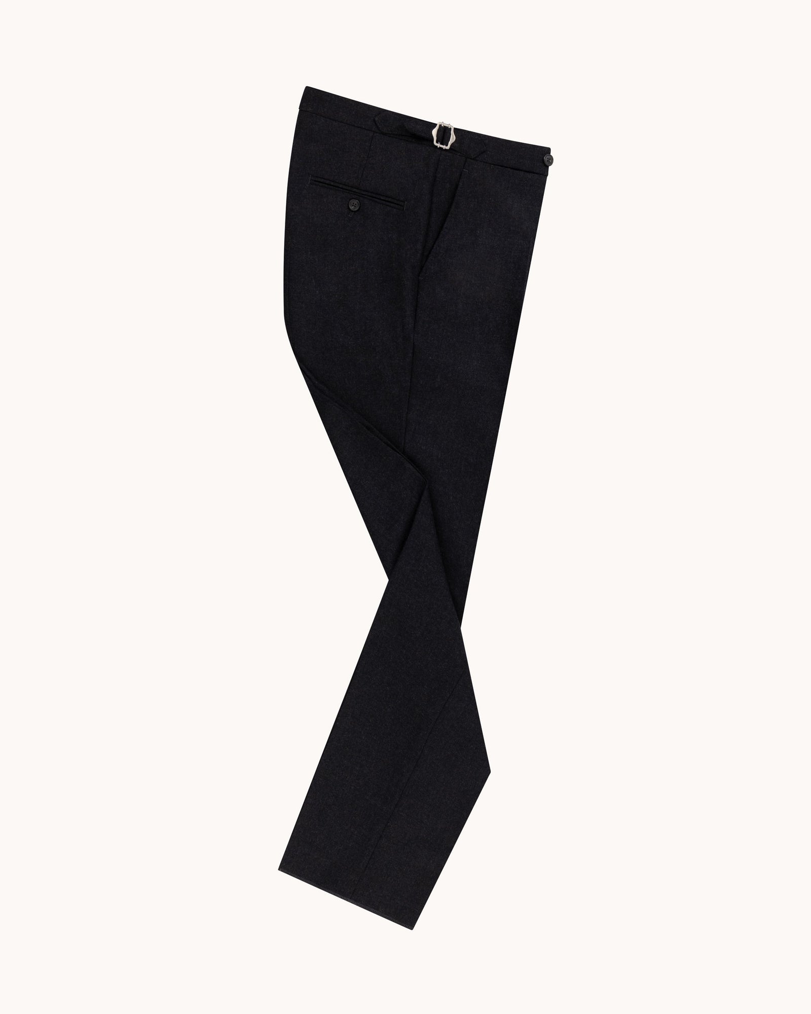 Single Pleat Trouser Grey Twill Wool