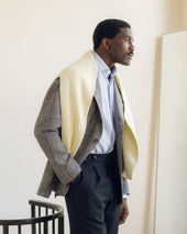 Sport Jacket - Brown Blue Check Linen Cotton