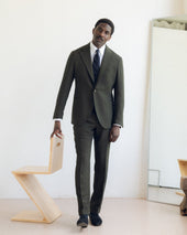 Single Pleat Trouser Dark Tropical Wool
