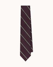 Shibumi Firenze - Repp Stripe Silk Tie - Eggplant