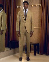 Single Pleat Trouser Olive Linen