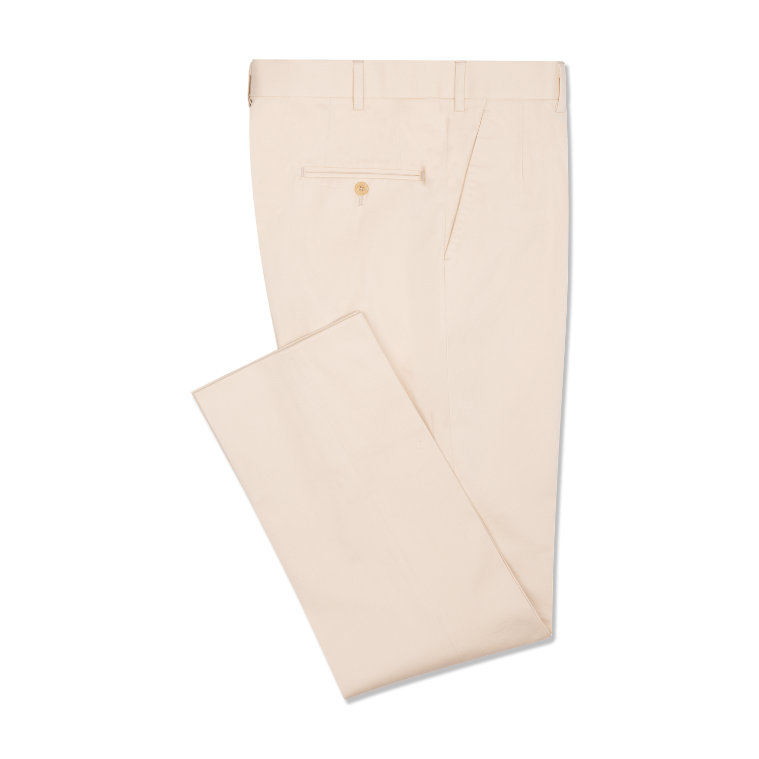 Flat Front Trousers In Natural Canvas